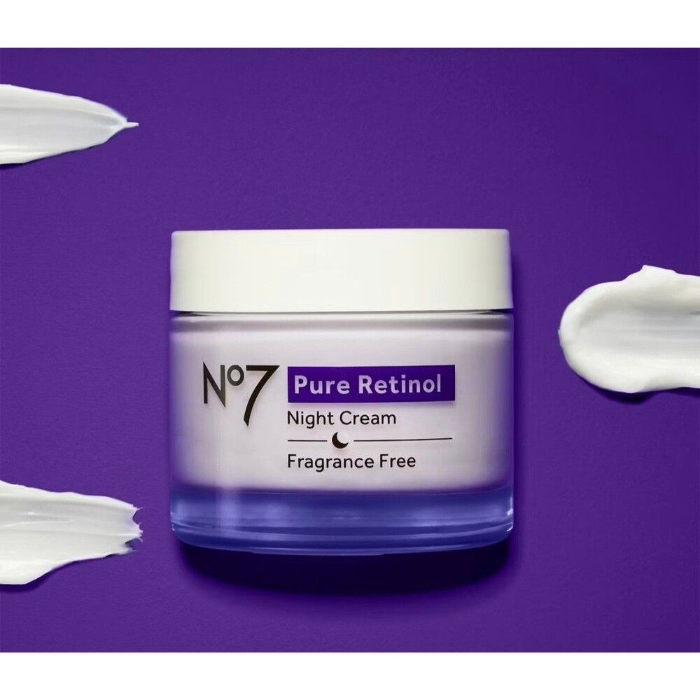 No 7 PURE RETINOL NIGHT REPAIR CREAM Collagen Peptides Fragrance Free 1.69 oz